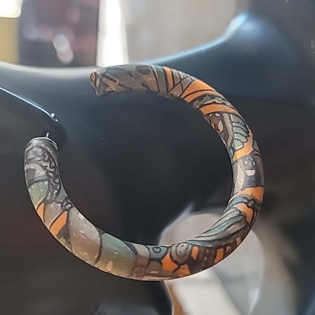 Handmade Fashion Art Large Hoop Earrings
